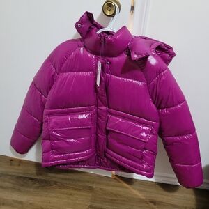 NO BOUNDARIES PUFFER JACKET WOMEN'S MEDIUM SHINY PINK NEW